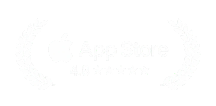 App Store rating: 4.8 stars